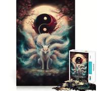 Puzzle Yin Yang con Volpe a Nove Code per Adolescenti, 1000 Pezzi, Gioco Intellettuale, Evasione Rilassante, Taglio Di Qualità, Regalo Stagionale (38x52cm)