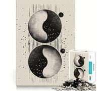 Puzzle Yin Yang Cosmos da 1000 pezzi,Memory Train,divertente,superficie liscia e priva di sbavature,sfida stimolante per il tempo libero (38x26cm)