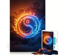 Puzzle Yin Yang Fuoco e Ghiaccio da 1000 pezzi per ragazzi,stimolante per le capacità cognitive,divertente,con incastro sicuro e pezzi che non si staccano,un modo coinvolgente per passare