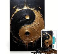 Puzzle Yin Yang in oro e nero per ragazzi,1000 pezzi,gioco stimolante per la mente,pezzi senza sbavature,taglio netto,facile da imparare,divertimento per tutta la famiglia (50x75cm)