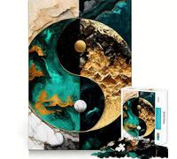 Puzzle Yin Yang Kintsugi Armonia da 1000 pezzi divertimento e allenamento per la mente,pezzi che si incastrano perfettamente,un hobby affascinante per i momenti di svago (50x75cm)