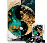 Puzzle Yin Yang Kintsugi Armonia da 1000 pezzi per adulti, puzzle per allenamento della concentrazione, antistress, divertente, con incastri precisi, regalo creativo (50x75cm)