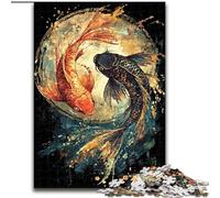 Puzzle Yin Yang Koi per adolescenti, adatti a bambini dai 14 anni in su, per il divertimento in famiglia Sono ideali come regalo per tutta la famiglia (50x75cm)