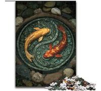Puzzle Yin Yang Koi per adolescenti, giocattoli, giochi educativi, antistress, regali unici per compleanni e compleanni (50x75cm)