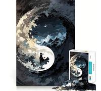 Puzzle Yin Yang Paesaggio con Figura da 1000 Pezzi Gioco di Abilità Mentali Taglio di Precisione Affascinante Hobby per i Momenti di Ozio (38x52cm)