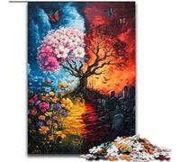 Puzzle Yin Yang Tree per adulti e ragazzi, puzzle da 1000 pezzi, gioco stimolante e gioco per famiglie, collezione di artisti, belle arti per bambini dai 14 anni in su (50x75cm)
