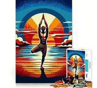 Puzzle Yoga Sunset Pop Art da 1000 pezzi per adolescenti,gioco di memoria e concentrazione,taglio di qualità professionale,rilassante attività di gruppo al chiuso (50x75cm)