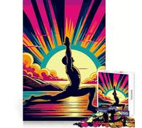 Puzzle Yoga Sunset Pop Art da 1000 pezzi per adulti, ideale come regalo Per allenare la mente e rilassarsi, con bordi ben definiti Regalo allegro (38x26cm)