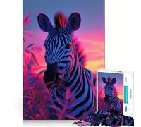 Puzzle Zebra Aesthetic Sunset da 1000 pezzi,gioco di abilità mentale,taglio laser di alta qualità,esercizio mentale per momenti di relax a casa (50x75cm)