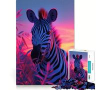 Puzzle Zebra Aesthetic Sunset da 1000 pezzi per adulti,gioco di memoria,incastro perfetto,compatto,divertente per il tempo libero in famiglia (38x52cm)
