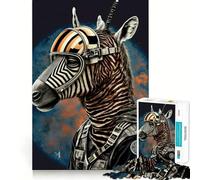 Puzzle Zebra Astronauta,1000 pezzi,gioco di logica,pezzi a incastro preciso,divertimento in famiglia,attività serale (38x52cm)