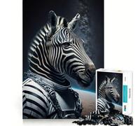 Puzzle Zebra Astronauta da 1000 pezzi,gioco cognitivo divertente,struttura ad incastro precisa,attività di condivisione per i propri cari (38x26cm)