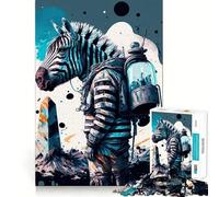 Puzzle Zebra Astronauta da 1000 pezzi,gioco di abilità mentale,fustellatura di alta precisione,hobby affascinante per i momenti di svago (38x26cm)