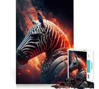 Puzzle Zebra Astronauta per Adolescenti,1000 pezzi,gioco di memoria divertente,componenti robusti e ben rifiniti,portatile,ideale per i viaggi (38x52cm)