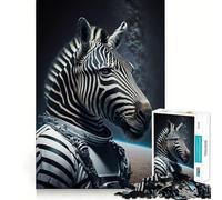 Puzzle Zebra Astronauta per Adolescenti,1000 pezzi,gioco di memoria divertente,componenti robusti e ben rifiniti,portatile,ideale per i viaggi (38x52cm)