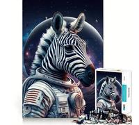 Puzzle Zebra Astronauta per adulti,1000 pezzi,gioco di abilità,fustellatura di alta precisione,sfida divertente per il tempo libero (50x75cm)