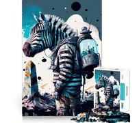 Puzzle Zebra Astronauta per adulti,1000 pezzi,gioco di concentrazione mentale,qualità premium,taglio laser,divertimento serale in famiglia (50x75cm)