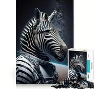 Puzzle Zebra Astronauta per ragazzi,1000 pezzi,gioco di abilità mentale,taglio laser per un incastro perfetto,momento di tranquillità,esercizio mentale a casa (38x52cm)