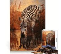 Puzzle "Zebra che beve al tramonto" per ragazzi, 1000 pezzi, stimola la memoria, offre un momento di relax e favorisce la concentrazione Perfetto come regalo di Natale (38x52cm)