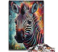 Puzzle Zebra colorati per adulti 1000 pezzi, aiutano il cervello ad allenarsi, giocattoli avvincenti per coltivare la pazienza, ottimo regalo (38x26cm)