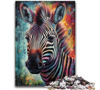 Puzzle Zebra colorati per adulti da 1000 pezzi, gioco stimolante, ideale come regalo per tutta la famiglia (50x75cm)
