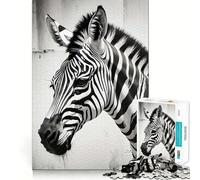 Puzzle Zebra Grunge Texture da 1000 pezzi,gioco di logica divertente,design a incastro perfetto, riunioni di famiglia (50x75cm)