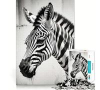 Puzzle Zebra Grunge Texture da 1000 pezzi,gioco di logica divertente,design a incastro perfetto, riunioni di famiglia (38x52cm)