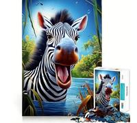 Puzzle Zebra Happy Safari Day da 1000 pezzi per ragazzi,gioco di memoria e concentrazione,taglio di qualità professionale,attività rilassante di gruppo al chiuso (38x52cm)