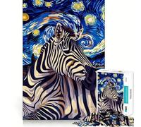 Puzzle Zebra in Notte Stellata 1000 pezzi Gioco di Logica Esercizio di Taglio Artigianale Momento Tranquillo Esercizio Mentale da Fare a Casa (38x26cm)