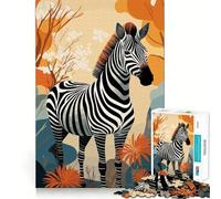Puzzle "Zebra nella foresta" per adulti,1000 pezzi,gioco di abilità,fustellatura di alta precisione,sfida divertente per il tempo libero (38x26cm)