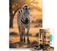 Puzzle Zebra nella Savana da 1000 pezzi - Gioco cognitivo divertente - Componenti robusti e ben definiti - Esercizio mentale per momenti di tranquillità a casa (50x75cm)