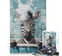 Puzzle "Zebra nella vasca da bagno" per adulti, 1000 pezzi, migliora la memoria, piacevole per i momenti di relax, taglio di precisione, regalo speciale (38x52cm)