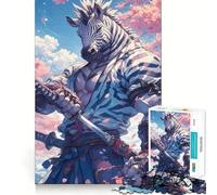 Puzzle Zebra Samurai Katana da 1000 pezzi esercizio mentale divertente,pezzi a incastro precisi,modo coinvolgente per passare il tempo libero (38x26cm)