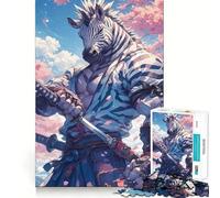 Puzzle Zebra Samurai Katana da 1000 pezzi,gioco di logica e allenamento mentale,incastro perfetto,senza spazi vuoti,sfida interattiva per la mente a casa (38x52cm)