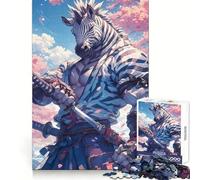 Puzzle Zebra Samurai Katana da 1000 pezzi per adulti, stimolante per la logica, ideale per il tempo libero, con bordi netti e perfetto come regalo (50x75cm)