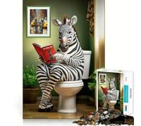 Puzzle "Zebra sul WC" per adulti,1000 pezzi,gioco stimolante per la mente,pezzi precisi e facili da incastrare,attività rilassante di gruppo al chiuso (38x52cm)
