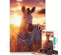 Puzzle Zebra Sunset Harmony da 1000 pezzi per adulti,gioco di potenziamento mentale,taglio laser per un incastro perfetto,divertimento in famiglia,attività serale (50x75cm)