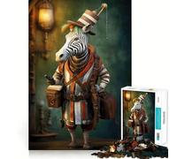 Puzzle Zebra Traveler Art da 1000 pezzi,gioco di abilità mentale,pezzi a incastro preciso,divertimento in famiglia,attività serale (38x52cm)