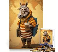 Puzzle Zebra Traveler Art da 1000 pezzi per adolescenti: chiarezza mentale, divertimento rilassante, assemblaggio perfetto, regalo stagionale (38x52cm)