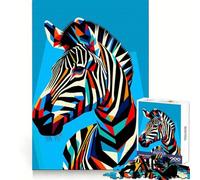 Puzzle Zebra Wpap Pop Art da 1000 pezzi per adolescenti, stimolante, divertente e silenzioso, con bordi lisci, ideale come regalo di compleanno (38x26cm)