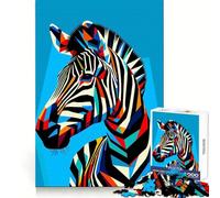 Puzzle Zebra Wpap Pop Art da 1000 pezzi per adulti, stimolante per la logica, ideale per distrazioni, con incastro senza soluzione di continuità, perfetto come regalo festivo (50x75cm)