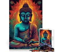 Puzzle Zen Buddha Mandala Luminoso 1000 Pezzi Pensiero Chiaro Calma Relax Bordi Precisi Elegante Regalo di Natale (38x52cm)