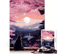 Puzzle Zen Cat Ukiyoe Pixel Art per adulti, 1000 pezzi, stimolante per la memoria, piacevole per il tempo libero, ad incastro solido, regalo memorabile (38x52cm)