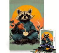 Puzzle Zen con cerimonia del tè del procione per ragazzi, 1000 pezzi, stimolante per la mente, piacevole svago, bordi lisci, regalo di Natale ideale (38x52cm)
