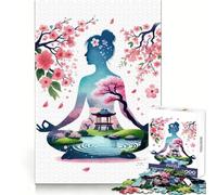 Puzzle Zen da 1000 pezzi con fiori di ciliegio, ideale per lo sviluppo delle capacità logiche, il tempo libero consapevole e la precisione Un regalo premuroso (50x75cm)