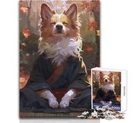Puzzle Zen da 1000 pezzi per adulti, raffigurante un cane Corgi in meditazione, gioco e apprendimento intelligente, sentito per celebrare il compleanno, dimensioni 50x75cm