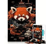 Puzzle Zen Garden con panda rosso per ragazzi, 1000 pezzi, stimola la memoria, favorisce il rilassamento, taglio preciso, regalo elegante (50x75cm)