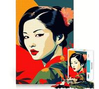 Puzzle Zen Geisha Beauty da 1000 pezzi per adulti,divertente per allenare la mente,con componenti robusti e ben definiti,ideale per una pausa rilassante (38x52cm)