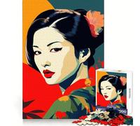 Puzzle Zen Geisha per adolescenti, 1000 pezzi, stimolante per la mente, hobby rilassante, solido, con incastro, regalo premuroso (50x75cm)