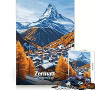 Puzzle Zermatt, villaggio di montagna in Svizzera, 1000 pezzi per adolescenti, sfida mentale, relax, tempo libero, incastro perfetto, regalo di Natale (38x26cm)